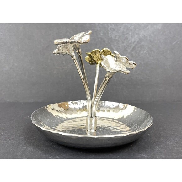 MICHAEL ARAM Clover Ring Dish Trinket Tray Silver & Gold - Picture 4 of 8